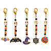 Halloween Theme Alloy Enamel Pendant Decorations HJEW-MZ00286-2