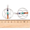Chakra Natural Tiger Eye & Natural Lapis Lazuli & Natural Carnelian & Synthetic Turquoise & Glass Pendants G-NH0025-11P-3