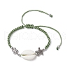 Natural Cowrie Shell Braided Bead Bracelets for Women BJEW-JB11765-07-2