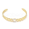 304 Stainless Steel White Enamel Twisted Chain Open Cuff Bangles for Women BJEW-C071-17G-3