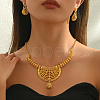 Elegant Brass Hollow Teardrop Earrings & Necklaces Sets for Women CH3228-4