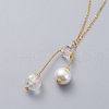 Pendant Necklaces and Ear Studs Jewelry Sets SJEW-JS01064-03-4