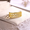 Elegant French Vintage Style S925 Sterling Silver Hollow Leaf Women's Ring for Various Occasions IG3698-1-3