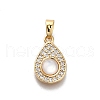 Natural White Shell Drop Pendants KK-D312-05G-1