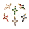 Rack Plating Brass Micro Pave Cubic Zirconia Pendants ZIRC-F129-30-G-1