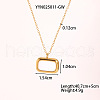 Vintage Stainless Steel Enamel Rectangle Pendant Necklaces for Women PC2177-1-1