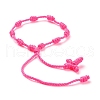 Polyester Braided Knot and Cross Cord Bracelet BJEW-A099-04-4