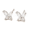 Butterfly Platinum Brass Stud Earrings EJEW-L270-07P-05-1