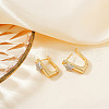 Brass Clear Cubic Zirconia Hoop Earrings PP3741-1-2