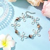 Alloy Natural Zebra Jasper Link Bracelets for Women BJEW-JB11684-04-1
