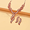 Twist Brass Rhinestone Pendant Necklaces & Stud Earrings & Bracelets FS-WGBD12F-05-1