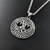 Stylish Punk Stainless Steel Hollow Tree of Life Pendant Necklaces for Men AE1544-3
