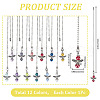 Pearlized Glass & Tibetan Style Alloy Ceiling Fan Pull Chain Extenders AJEW-AB00130-2