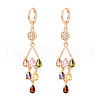Teardrop Brass Micro Pave Cubic Zirconia Dangle Leverback Earrings EJEW-N058-16G-2
