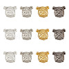 Olycraft 12Pcs 4 Colors Alloy Puppy Beads FIND-OC0003-28-1