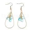 Teardrop 304 Stainless Steel Transparent Glass Dangle Earrings EJEW-JE06404-01-3