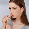 8 Pair 8 Style Natural & Synthetic Mixed Gemstone Beaded Column Drop Earrings EJEW-AB00040-6