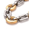 PVD Vacuum Plating 201 Stainless Steel Link Chain Bracelet STAS-E160-05GP-3