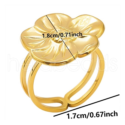 304 Stainless Steel Open Cuff Ring X-PW-WG89244-02-1