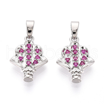 Brass Micro Pave Cubic Zirconia Pendants KK-N257-70P-1