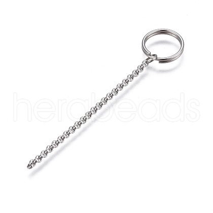 304 Stainless Steel Split Key Ring Clasps STAS-L226-008C-1