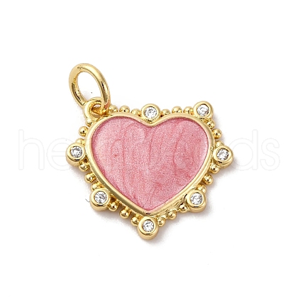 Brass Pave Cubic Zirconia with Enamel Charms KK-Q098-20G-D-1