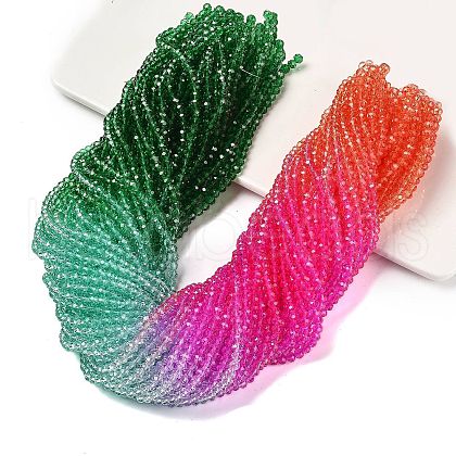 Transparent Painted Glass Beads Strands X1-DGLA-A034-T4mm-A03-1