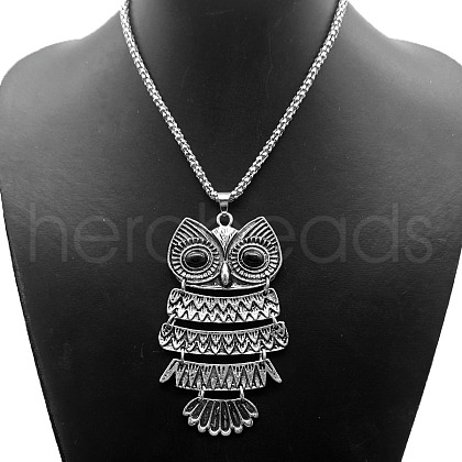 Alloy Rhinestone Pendant Necklaces QD9835-2-1