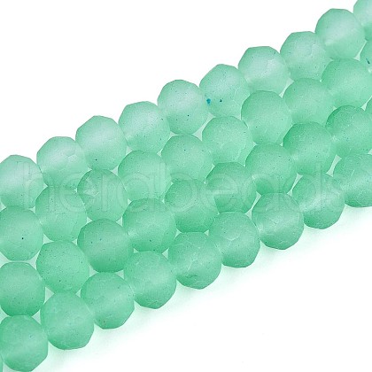 Baking Paint Frosted Glass Beads Strands FGLA-N003-6mm-03-1