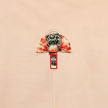 Paper Japanese Fan Flower Stick for New Year's Day Party Decoration PW-WG9F907-04-1