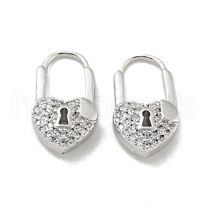 Brass Micro Pave Cubic Zirconia Hoop Earring EJEW-C088-06P-1