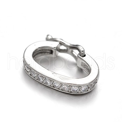 Rack Plating Brass Micro Pave Cubic Zirconia Twister Clasps ZIRC-I012-15P-RS-1