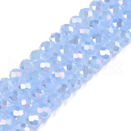 Electroplate Glass Beads Strands EGLA-A044-J6mm-B03-1