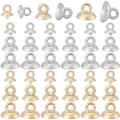 SUNNYCLUE 360Pcs 6 Style Plastic Bead Cap Pendant Bails & Cup Peg Bails KY-SC0001-96-1