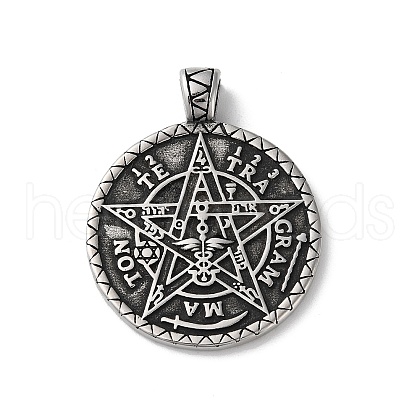 Wicca 304 Stainless Steel Pendants STAS-D014-11AS-1