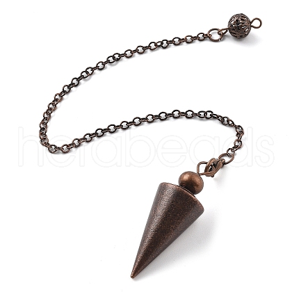 Brass Dowsing Pendulum Big Pointed Cone Pendants KK-H491-04R-1