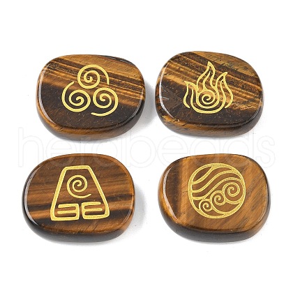 4Pcs 4 Styles Natural Tiger Eye Display Decorations G-F786-02B-06-1