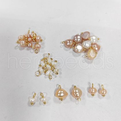 30Pcs 3 Styles Natural Cultured Freshwater Pearl Nuggets Charms PALLOY-PH01622-1