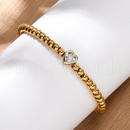 304 Stainless Steel Beads Bracelets BJEW-R027-03G-1
