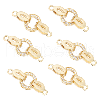 CHGCRAFT 6 Sets Brass Micro Pave Cubic Zirconia Fold Over Clasps KK-CA0002-73-1