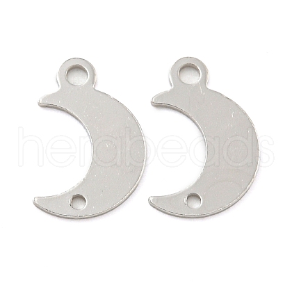 925 Sterling Silver Moon Connector Charms STER-B005-34P-1