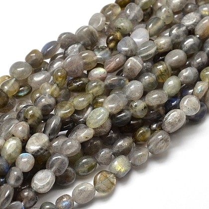 Natural Labradorite Nuggets Beads Strands X-G-J335-40-1