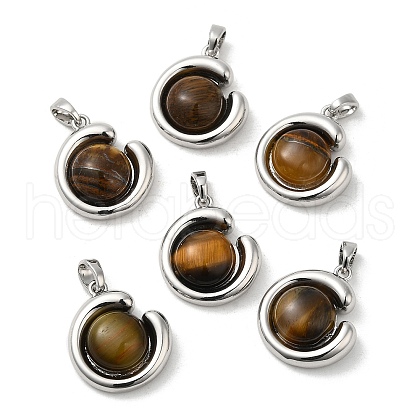 Natural Tiger Eye Pendants KK-M270-40P-1