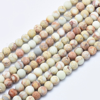 Natural Imperial Jasper Beads Strands G-A175C-4mm-01-1