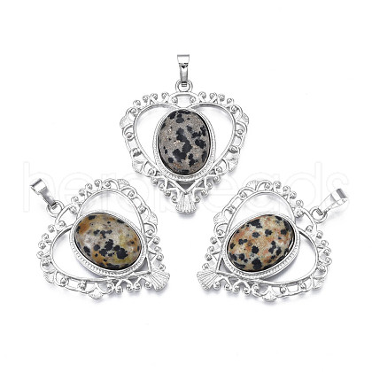 Natural Dalmatian Jasper Pendants G-S274-12N-1