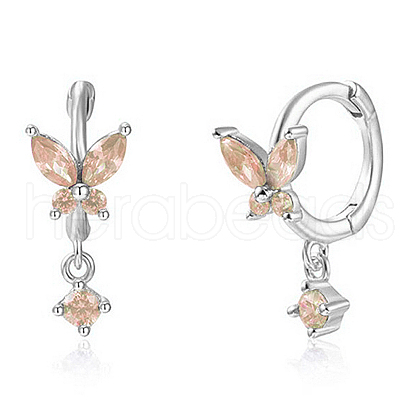 S925 Silver Butterfly Ear Cuffs with Multicolor Zirconia CY9476-14-1