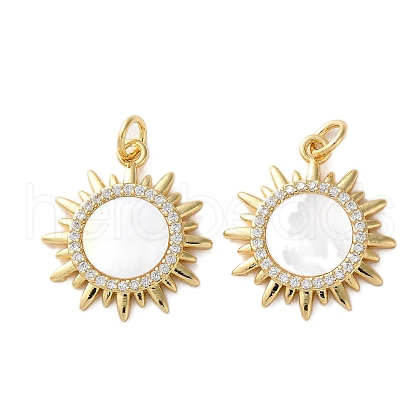 Brass Micro Pave Cubic Zirconia Pendants KK-U070-18A-G-1