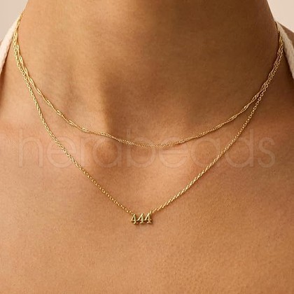 304 Stainless Steel Figure Pendant Double Layer Necklaces for Women FS-WGF1C2D-04-1
