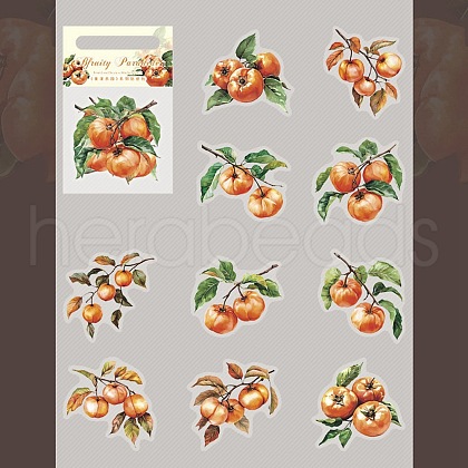 10Pcs Fruit PET Self-Adhesive Stickers DIY-K074-08F-1