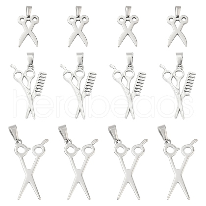 15Pcs 3 Styles 304 Stainless Steel Pendants STAS-CJ0002-49-1
